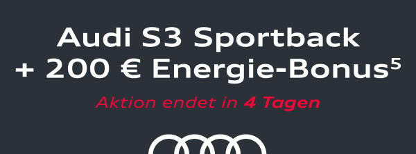 audi s3 sportback + 200 € energie-bonus